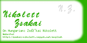 nikolett zsakai business card